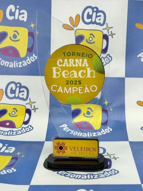 Troféu Personalizado acrilico com MDF - Retangular 9,5x21cm - Foto 3