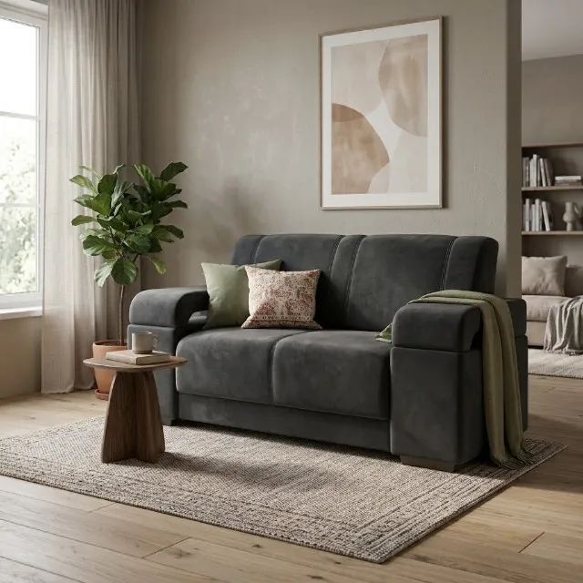 Sofa Atlanta 2 Lugares Tecido Veludo - Estofar