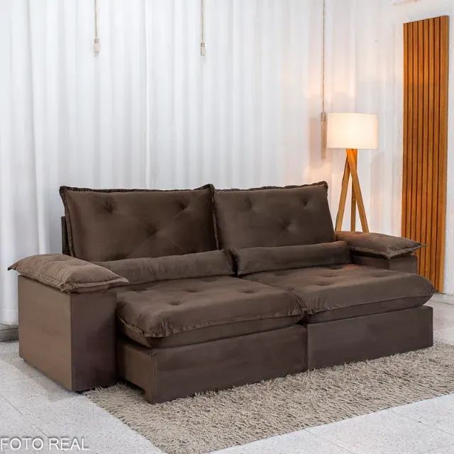SOFÁ RETRÁTIL E RECLINÁVEL SUÍÇA  2,50M  D33. PRONTA ENTREGA. - Foto 5