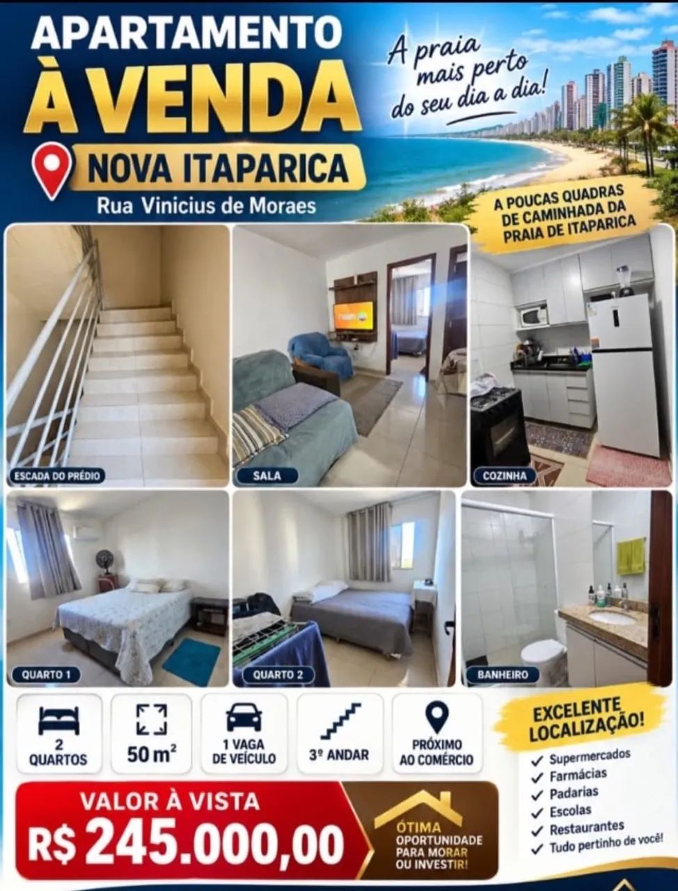 Apartamento 2 quartos nova Itaparica 