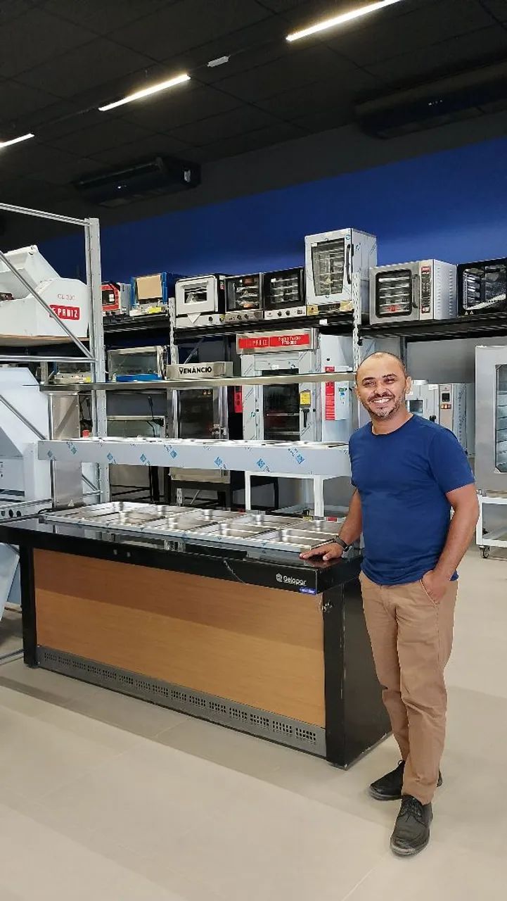 BUFFET SELF SERVICE CONJUGADO 2 METROS LINHA VITRA GELOPAR 