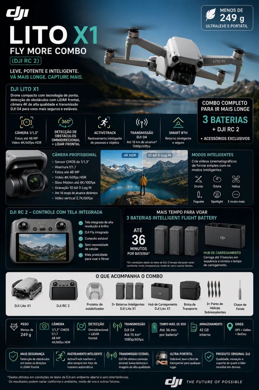 DJI Lito X1 fly smart combo (DJI RC2) - Foto 2