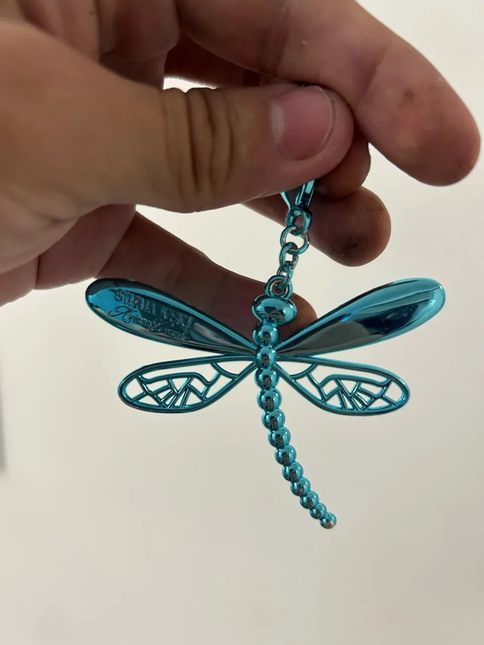 pingente swarovski libélula azul