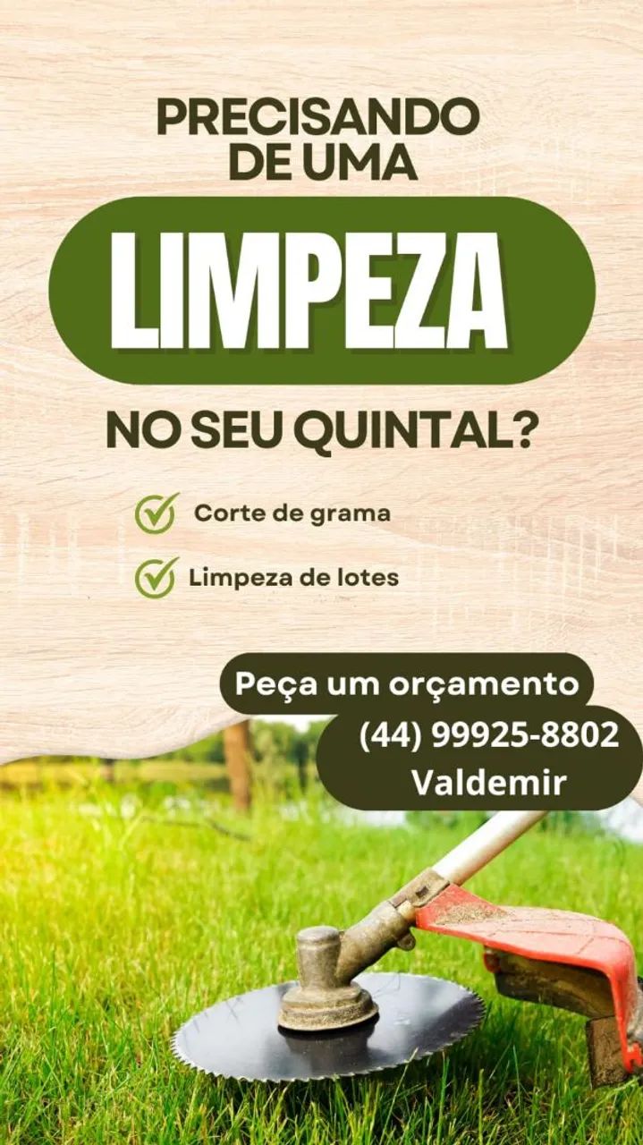 Corte de grama roçada 