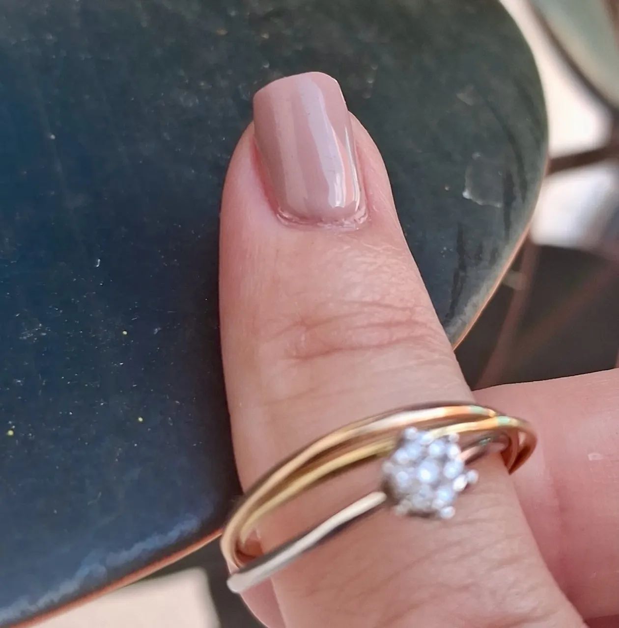 Anel de pedra Diamante Natural em ouro 18K - Foto 2