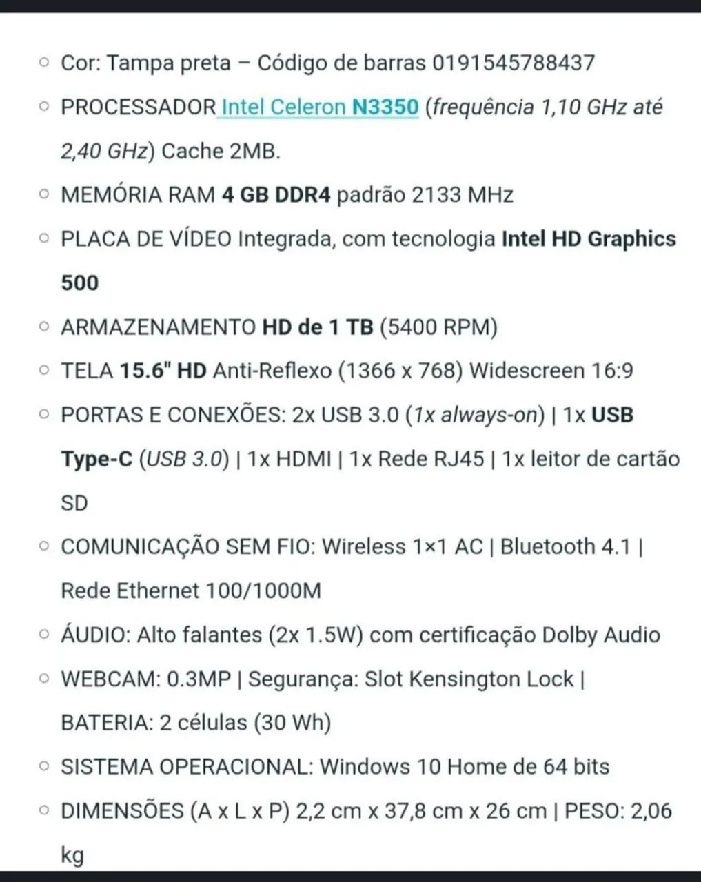 Notebook ideapad 320 - Foto 3