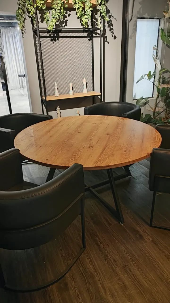 Mesa Estilo Industrial Redonda - Foto 4