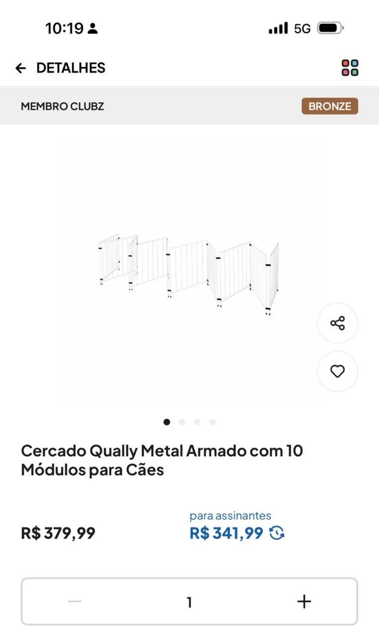 Cercado pra pet 10 módulos 