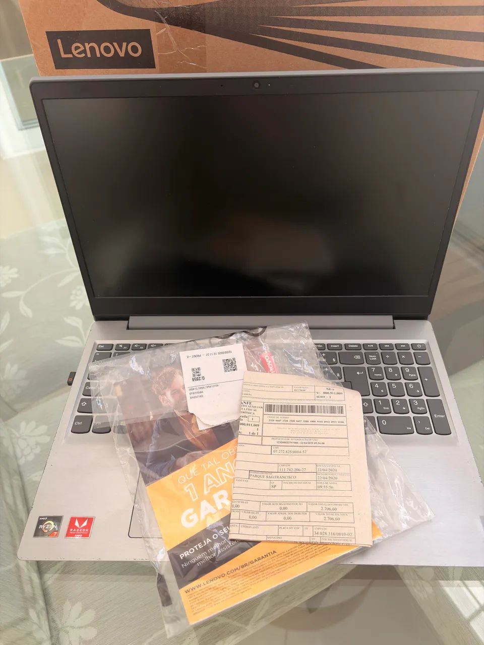 Notebook Lenovo 12GB RAM, Ryzen 7, com caixa e NF - Foto 4