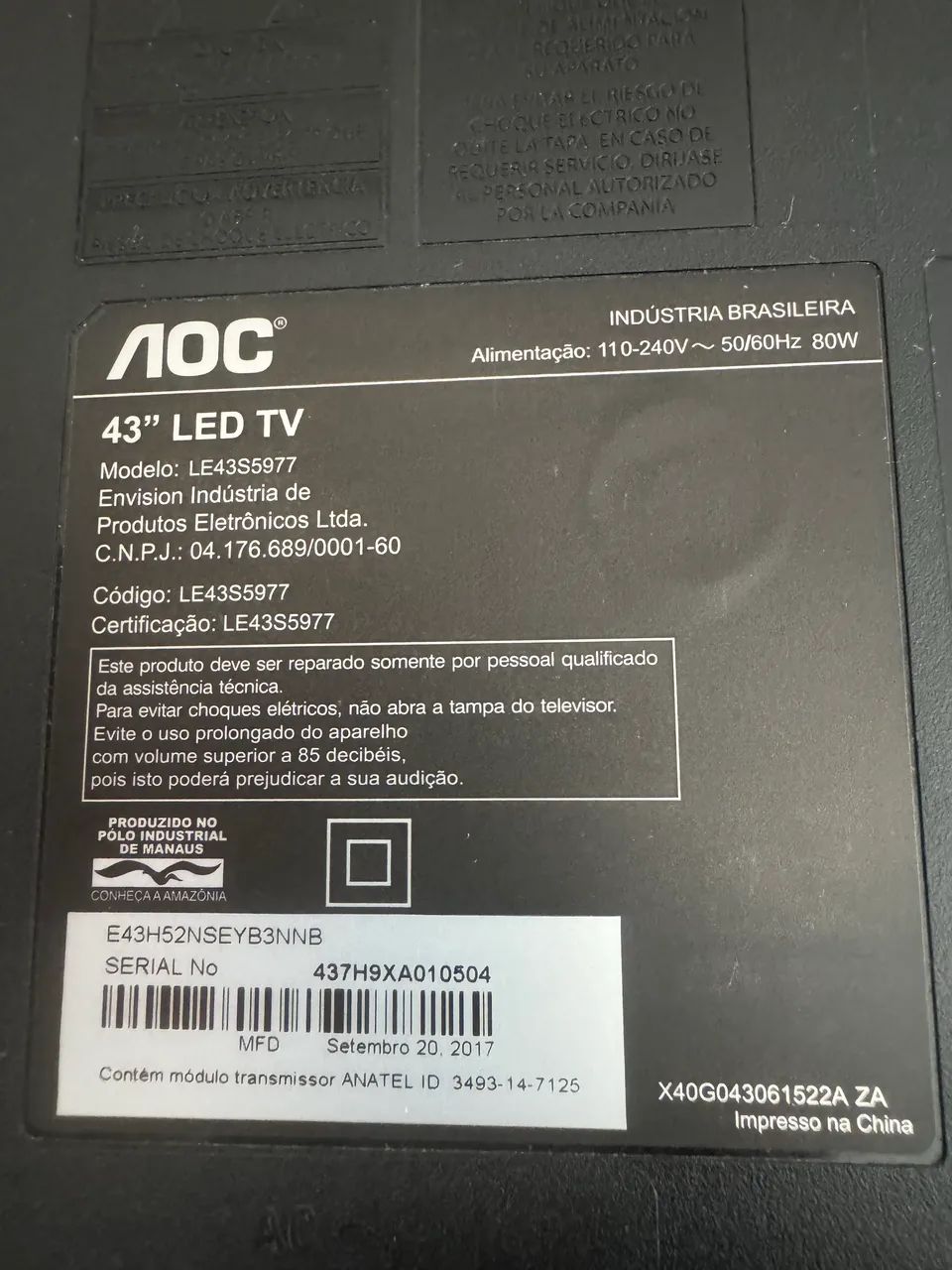 TV LG 60 polegadas e TV AOC 43 polegadas - Foto 5
