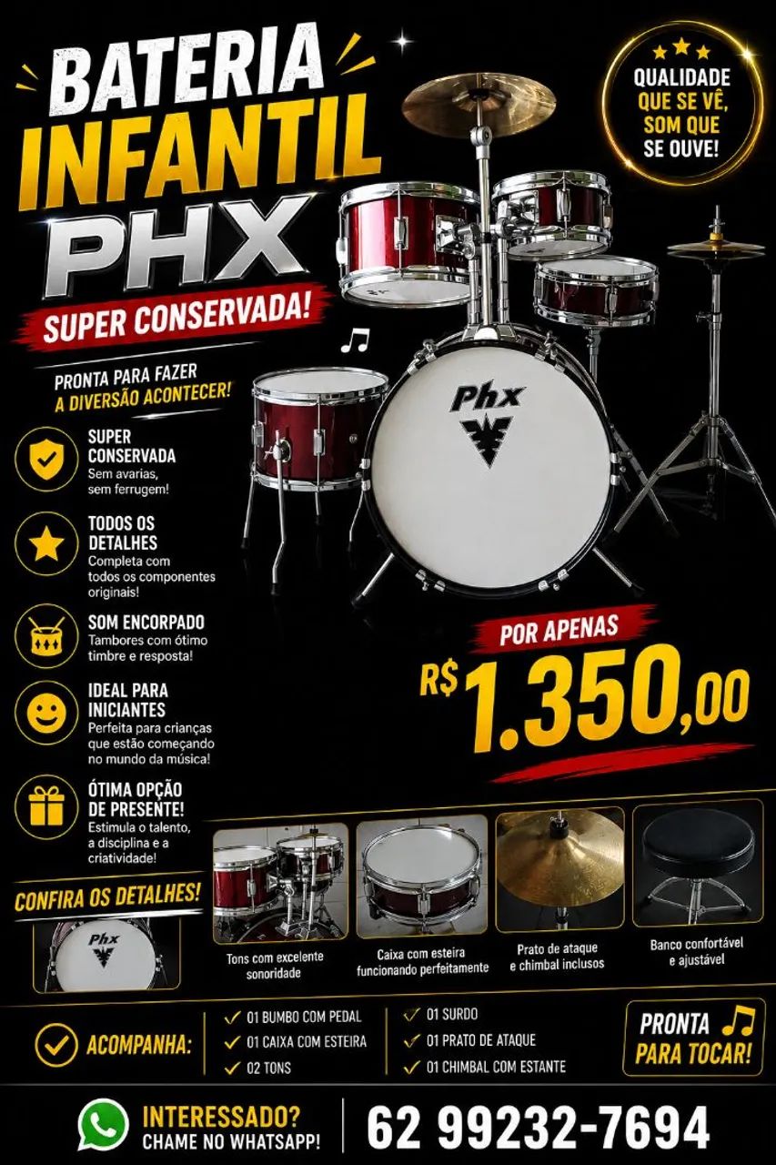 Bateria phx infantil 