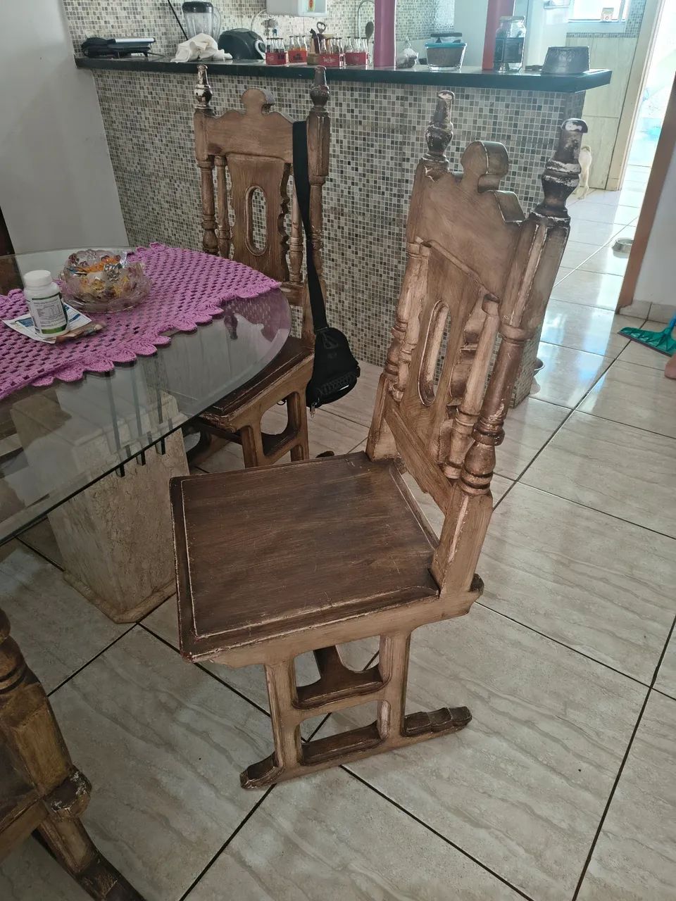 Jogo de Cadeiras em Mogno para Sala de Jantar  - Foto 5