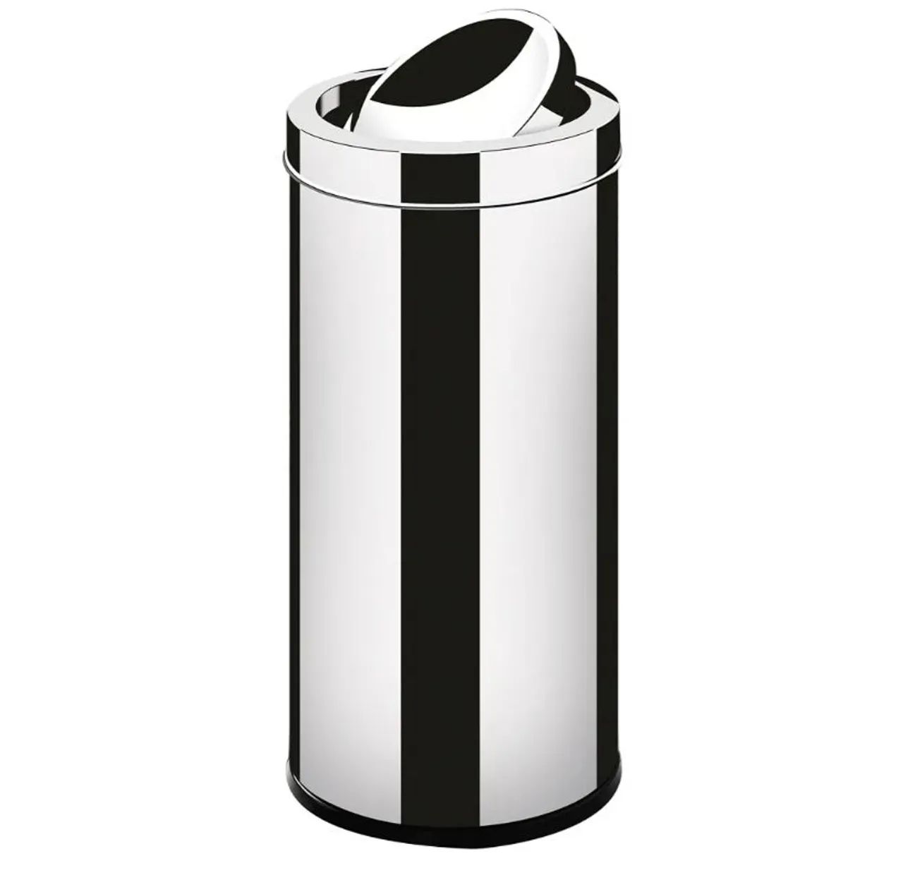 Lixeira de Inox com Tampa Basculante 16 Litros Martinazzo, Cromado