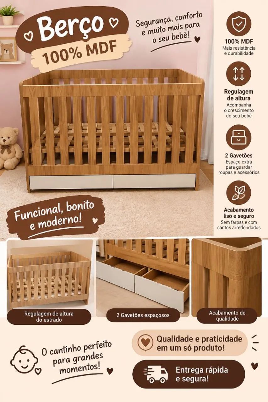 Berço 100% MDF