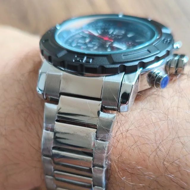 Relógio Lige Aço Inox Prata Bruto - Foto 3