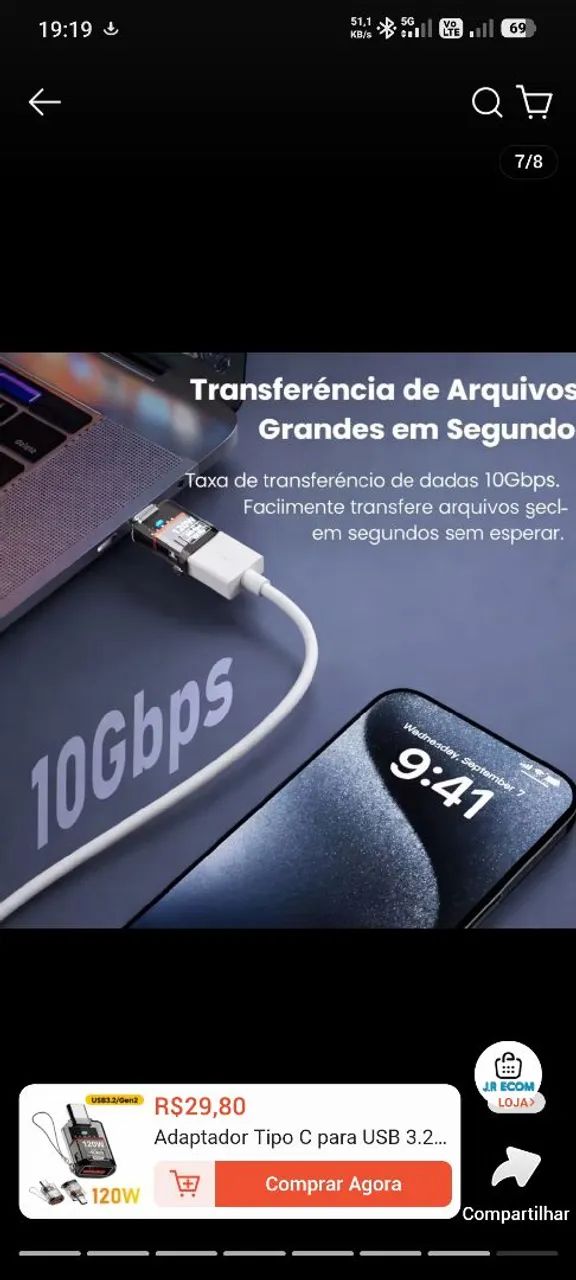 Adaptador Otg 120w usb 3.2 - Foto 5