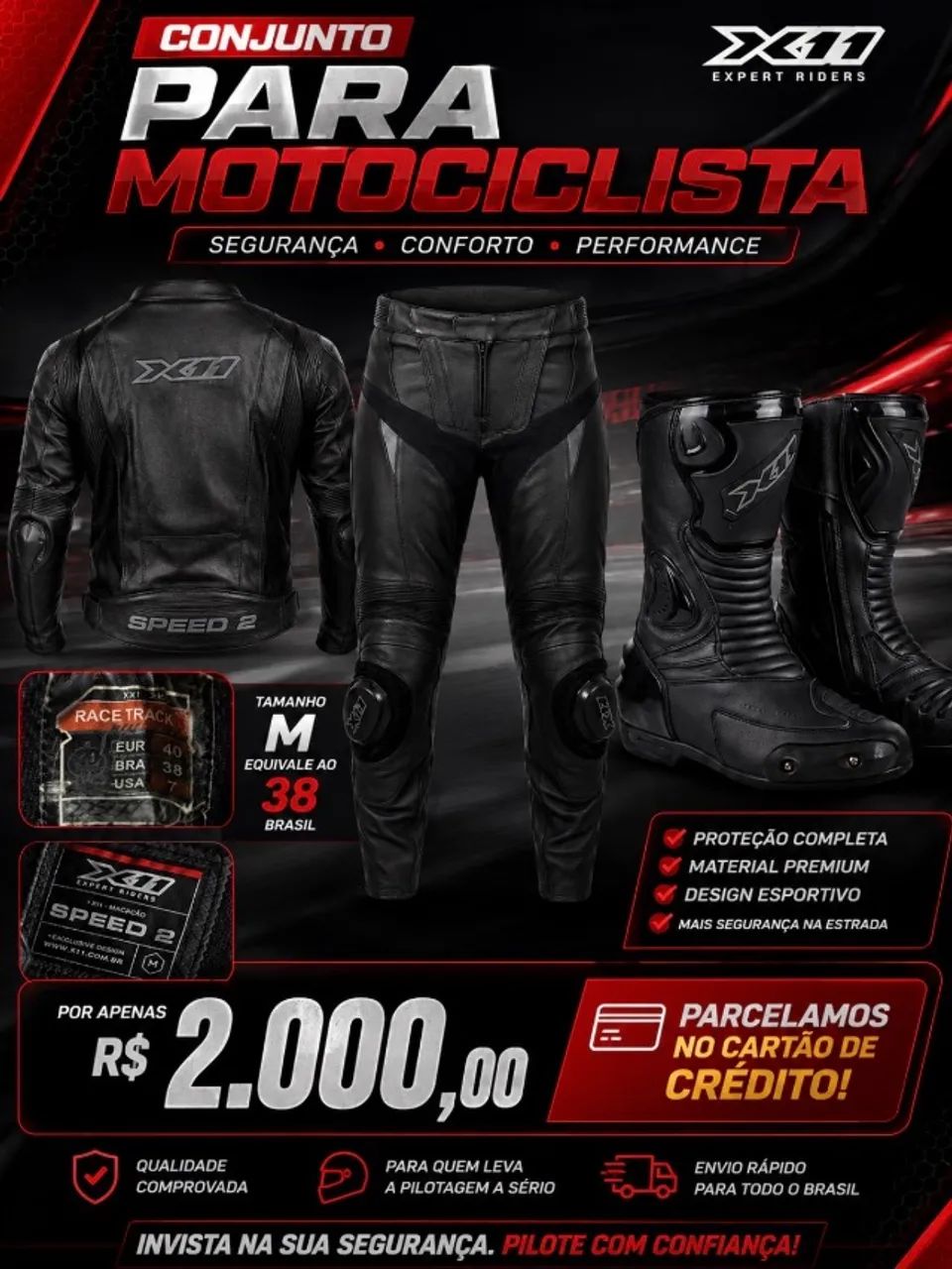 Macacão motociclista