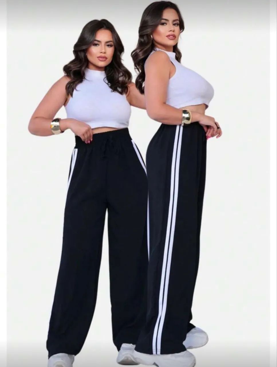 Calça Preta com Listras