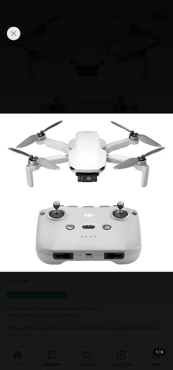 Drone DJI Mini 4K Praticamente Novo! Kit Completo com Acessórios Extra