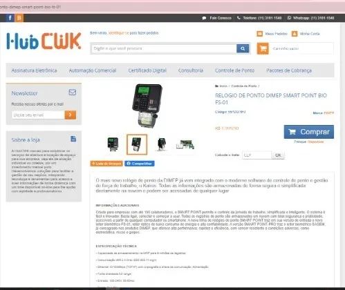 RELOGIO DE PONTO DIMEP SMART POINT BIO FS-01 - Foto 5