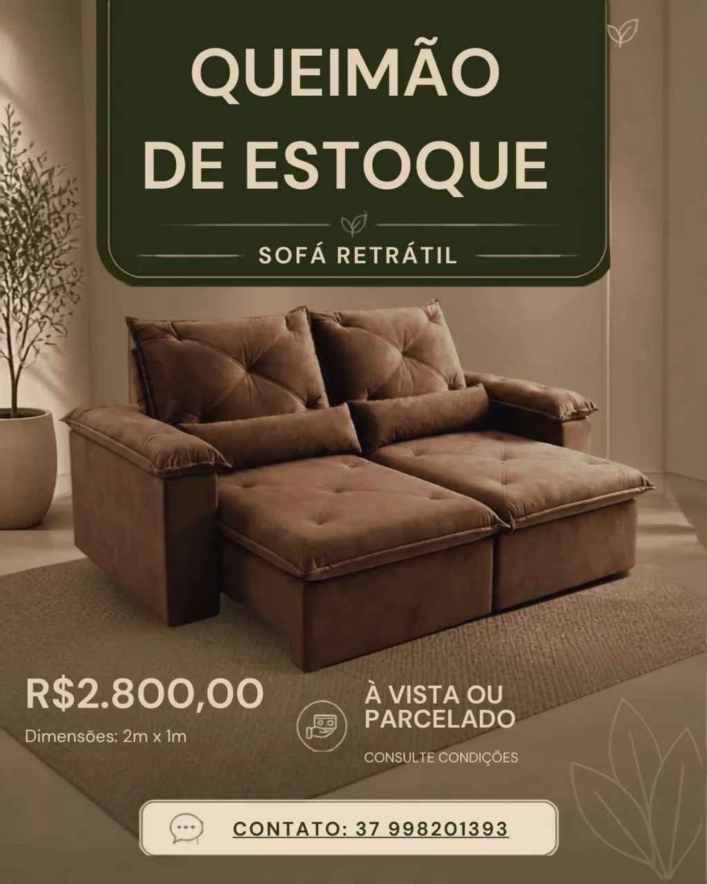 Sofá Retrátil - Novo - Foto 3
