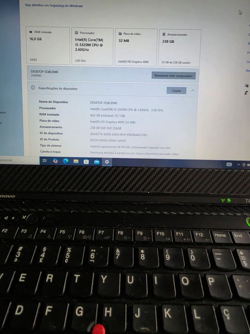 Notebook Lenovo T430