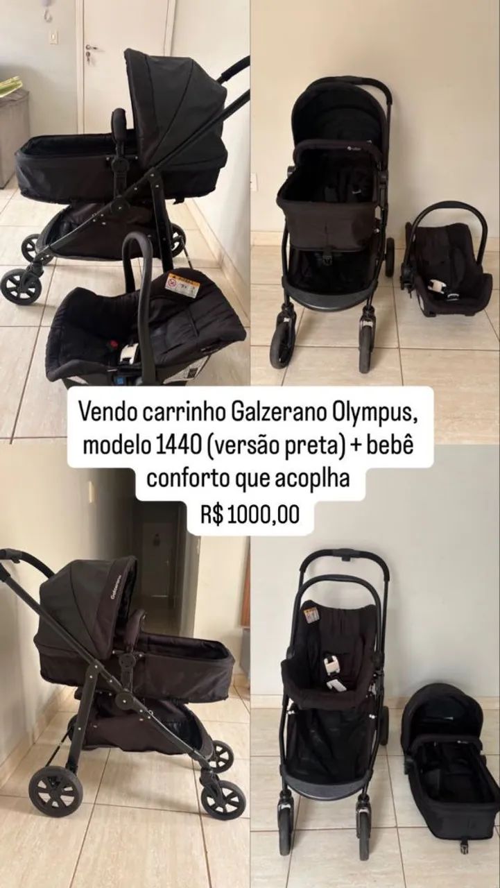 Carrinho Moisés+bebê conforto Galzerano 