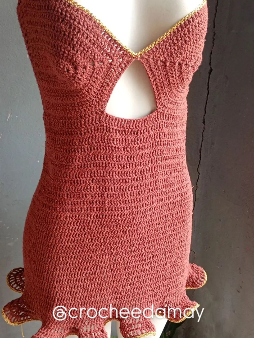 Vestido de crochê marrom ? - Foto 2