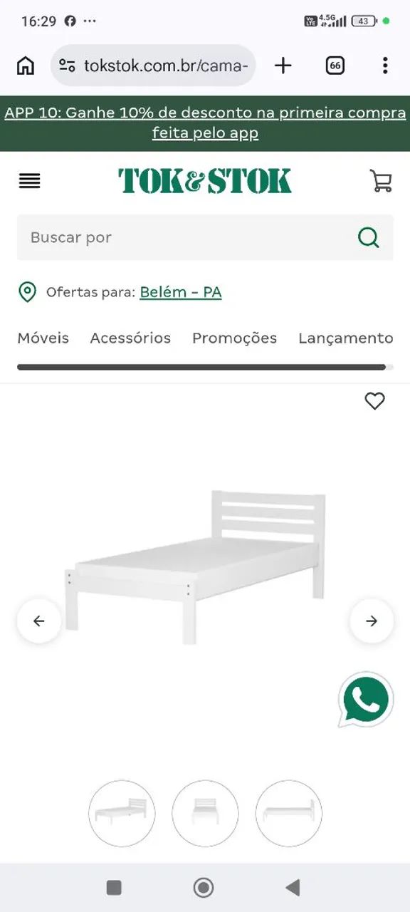Cama solteiro Tok stok 88cm Vila - Foto 2