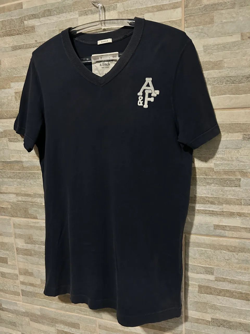 Camisa básica azul Abercrombie G - Foto 2