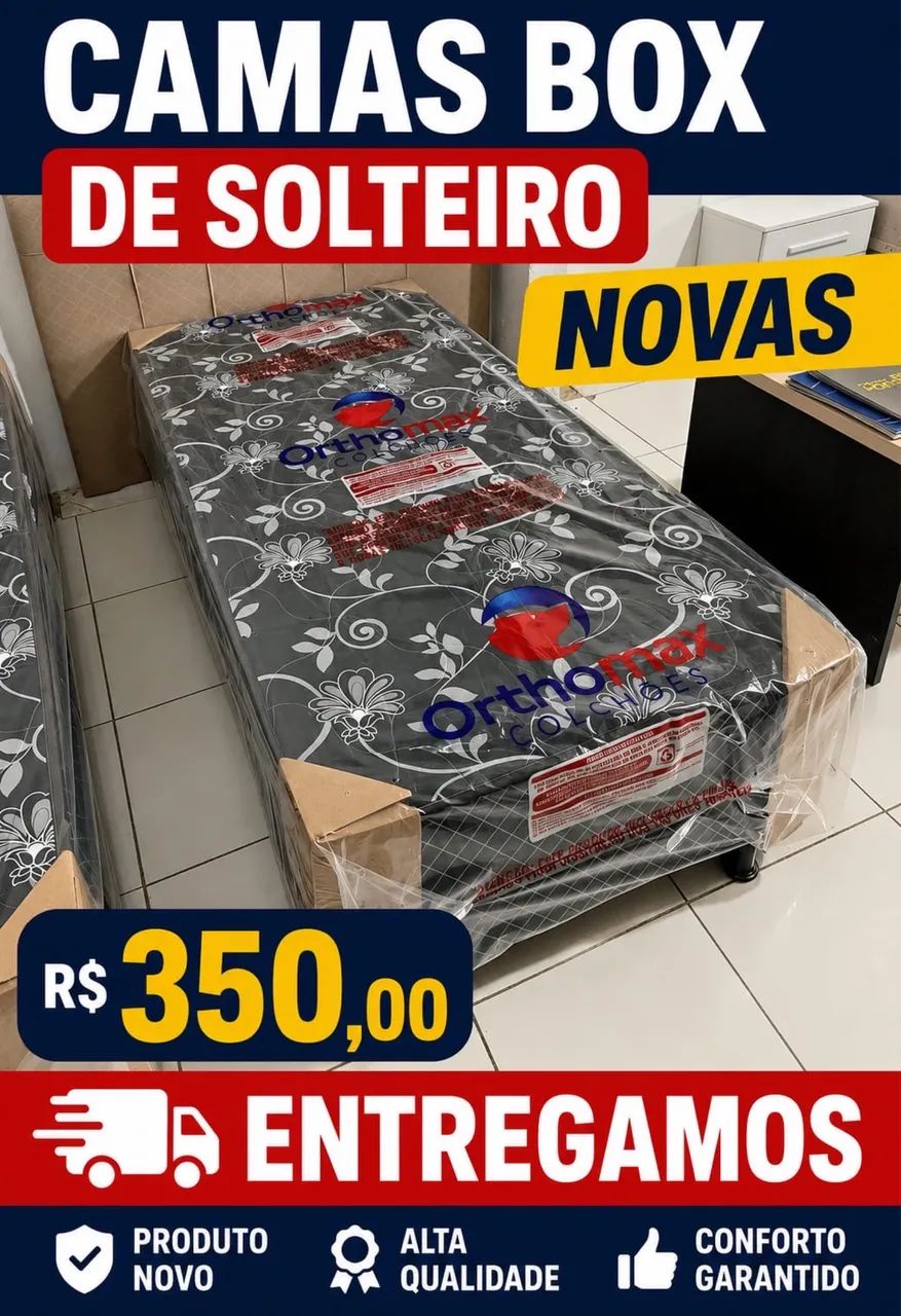 CAMAS BOX SOLTEIRO NOVAS 