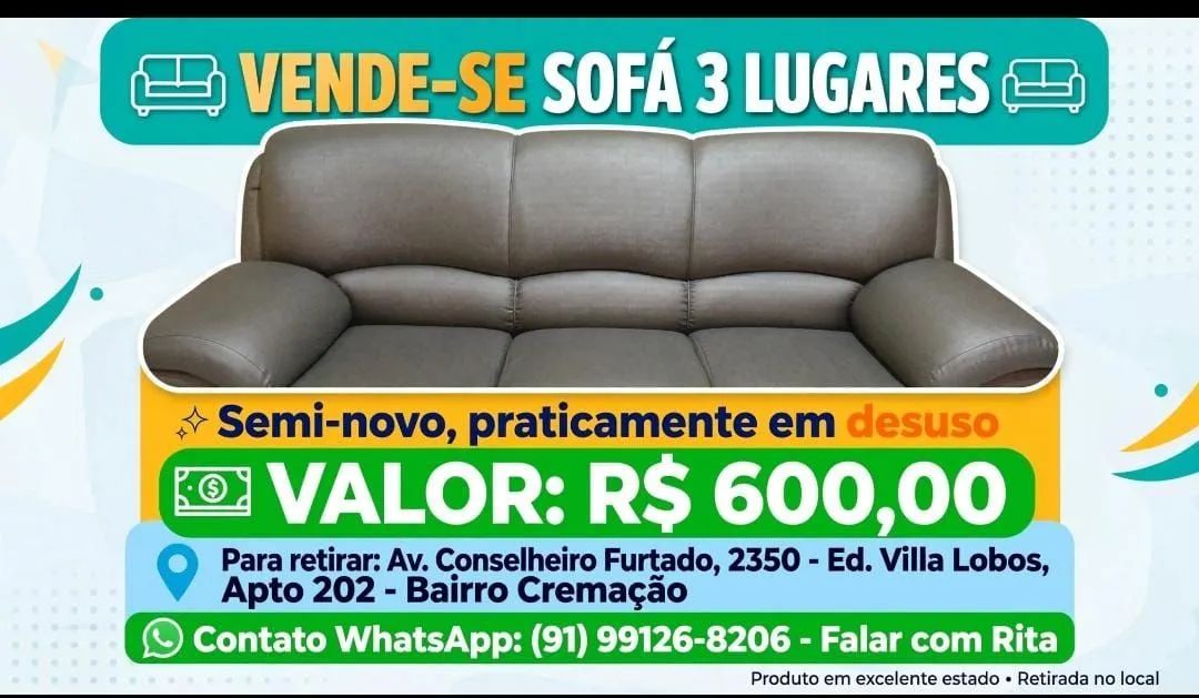 Sofá 3 lugares - Foto 2