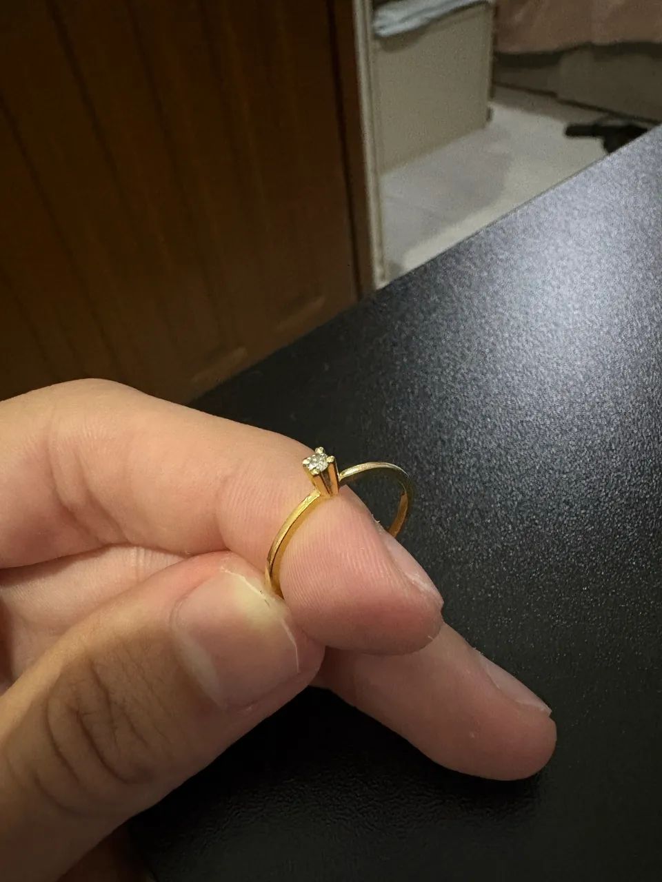 Aliança solitária tamanho 17