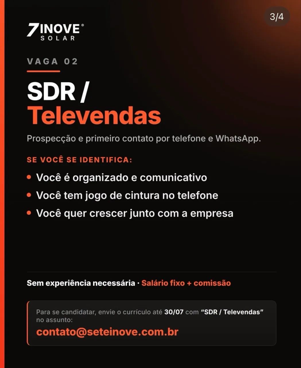 Vaga para vendedor externo e televendas  - Foto 2