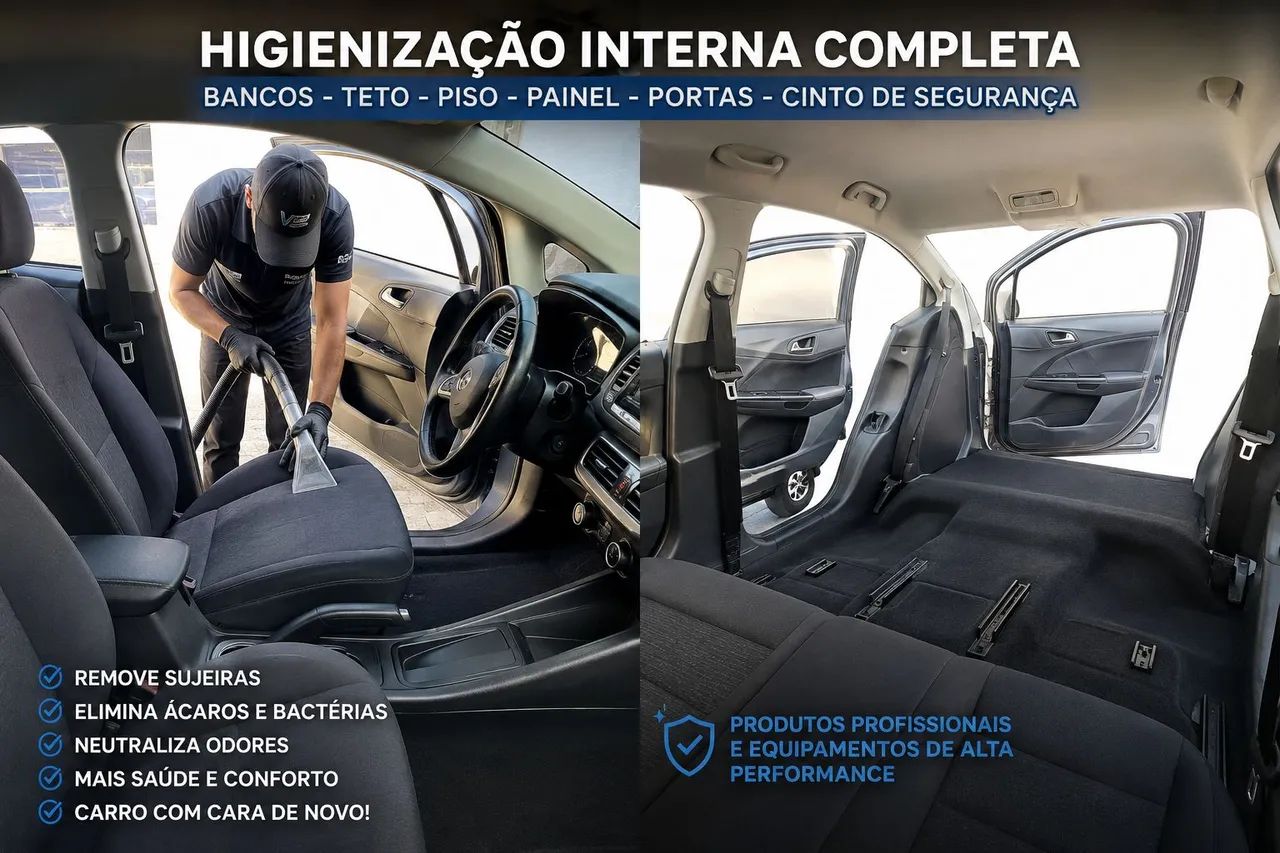 HIGIENIZAÇÃO INTERNA COMPLETA AUTOMOTIVA 