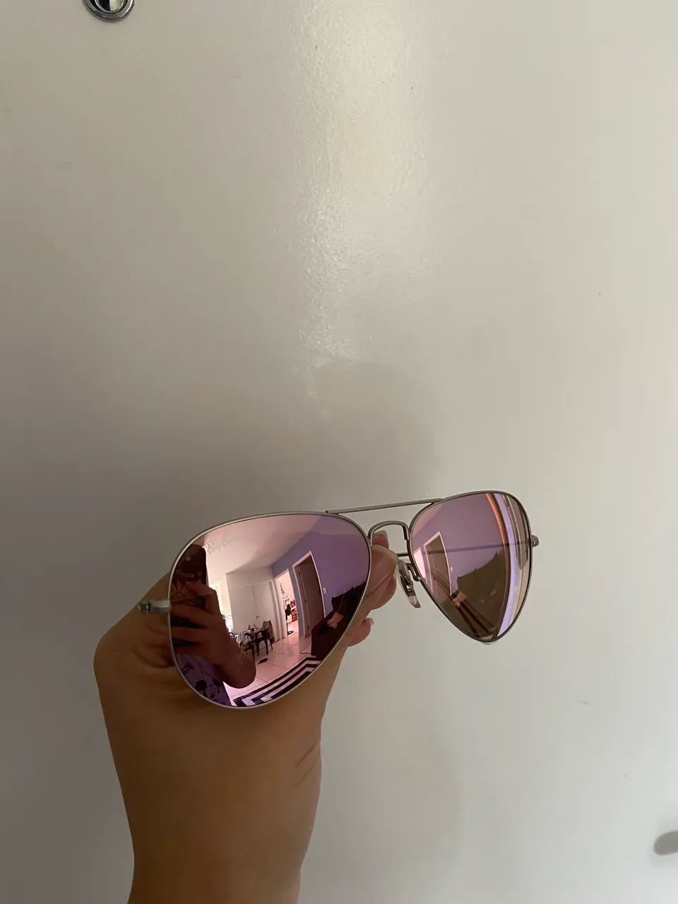 Ray ban aviador rosa espelhado  - Foto 4