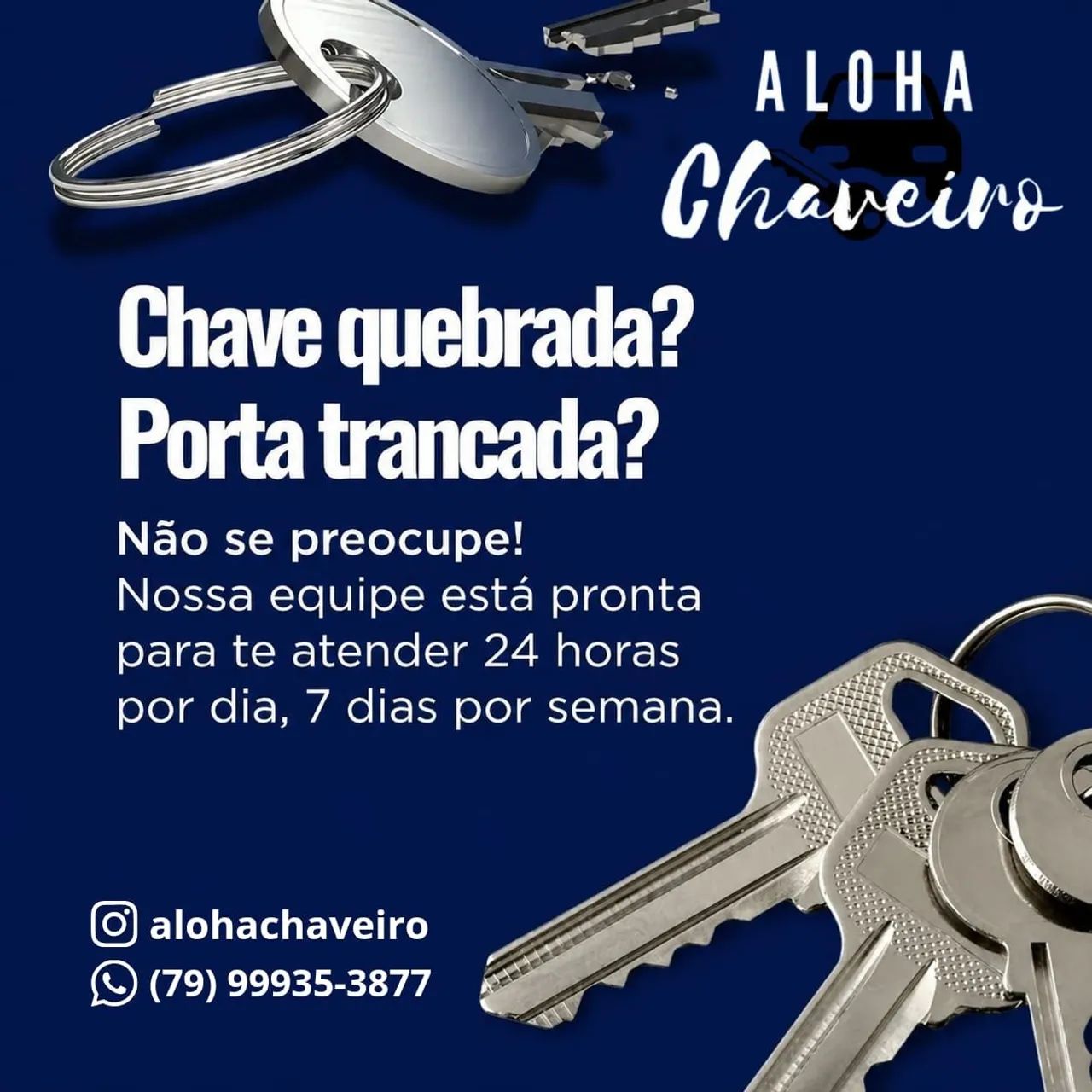 Precisando de Chaveiro? Atendimento Imediato e 24 Horas!