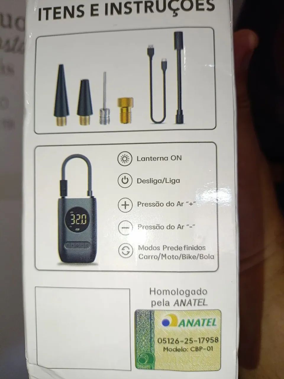 COMPRESSOR DE AR PORTÁTIL - MULTIUSO- INTELIGENTE C/ VISOR  DIGITAL E RECARREGÁVEL  - Foto 4