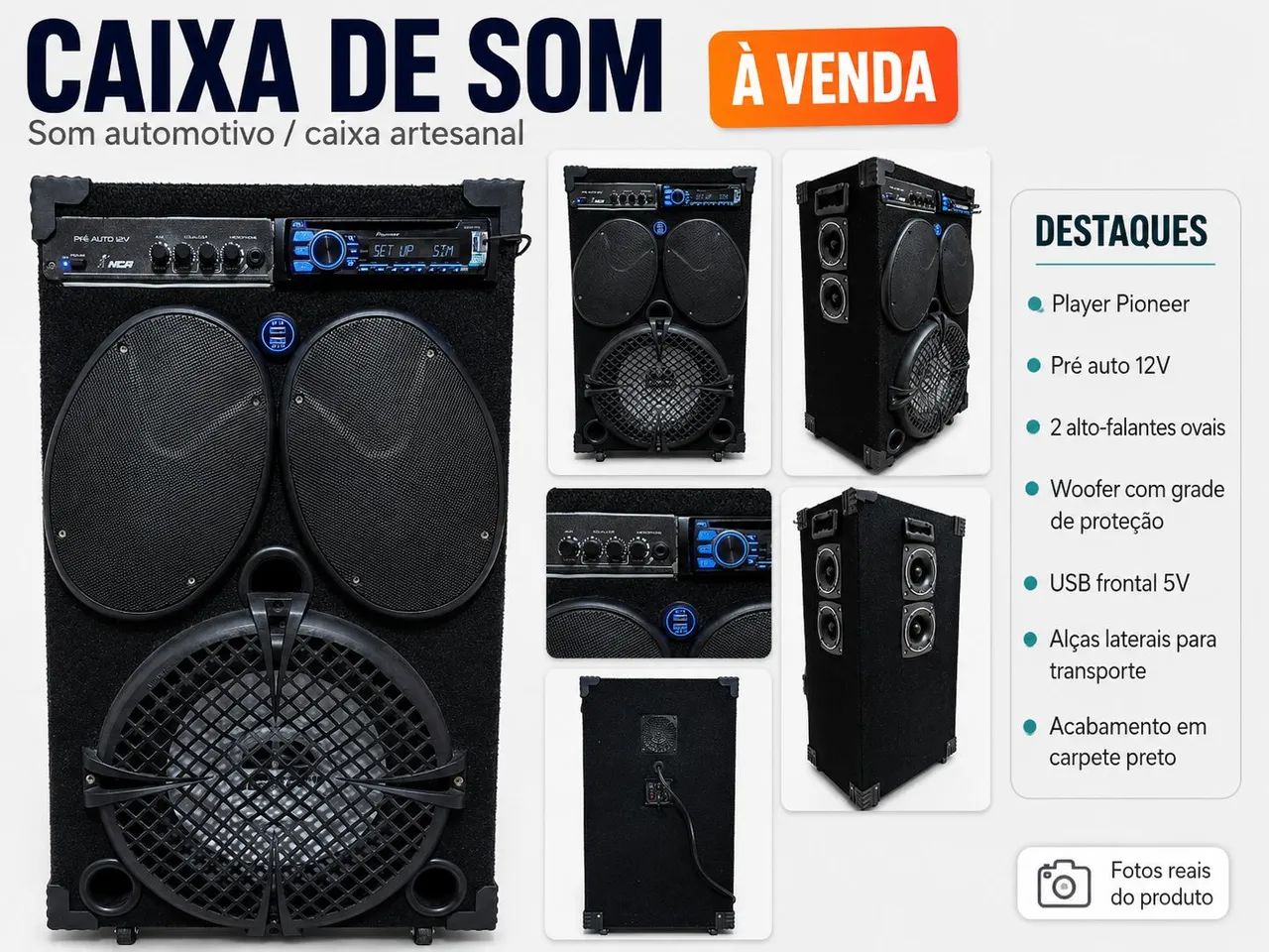 Caixa de Som Completa com Player Pioneer