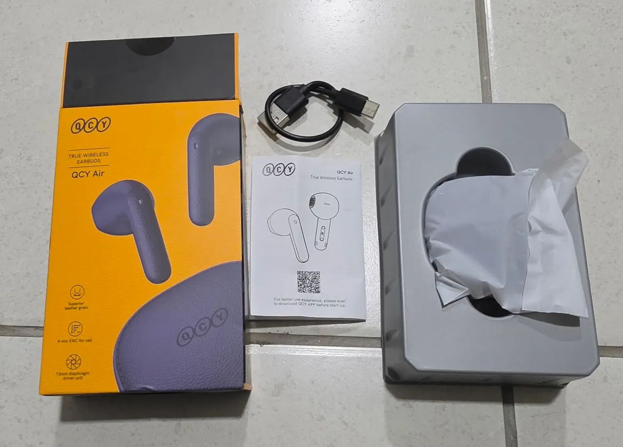 Fone QCY T41 Air Bluetooth 5.4 IPX4 até 7 horas de bateria cor azul - Foto 2