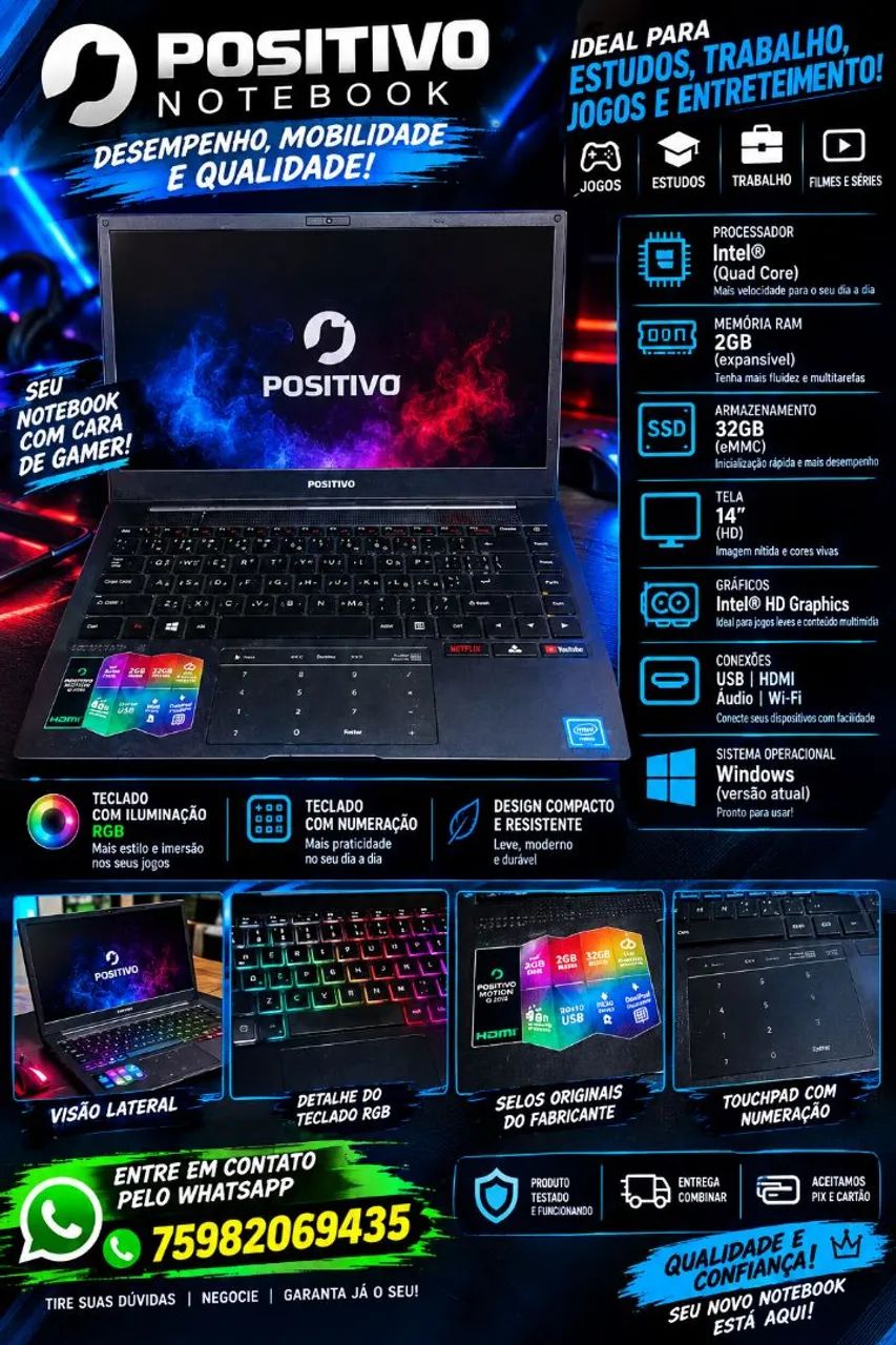 Notebook Gamer com Teclado RGB