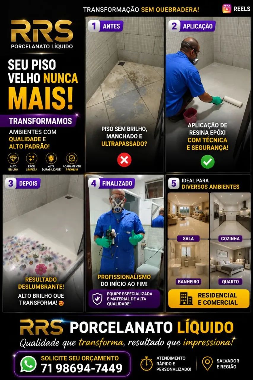 Aplicação de porcelanato liquido 