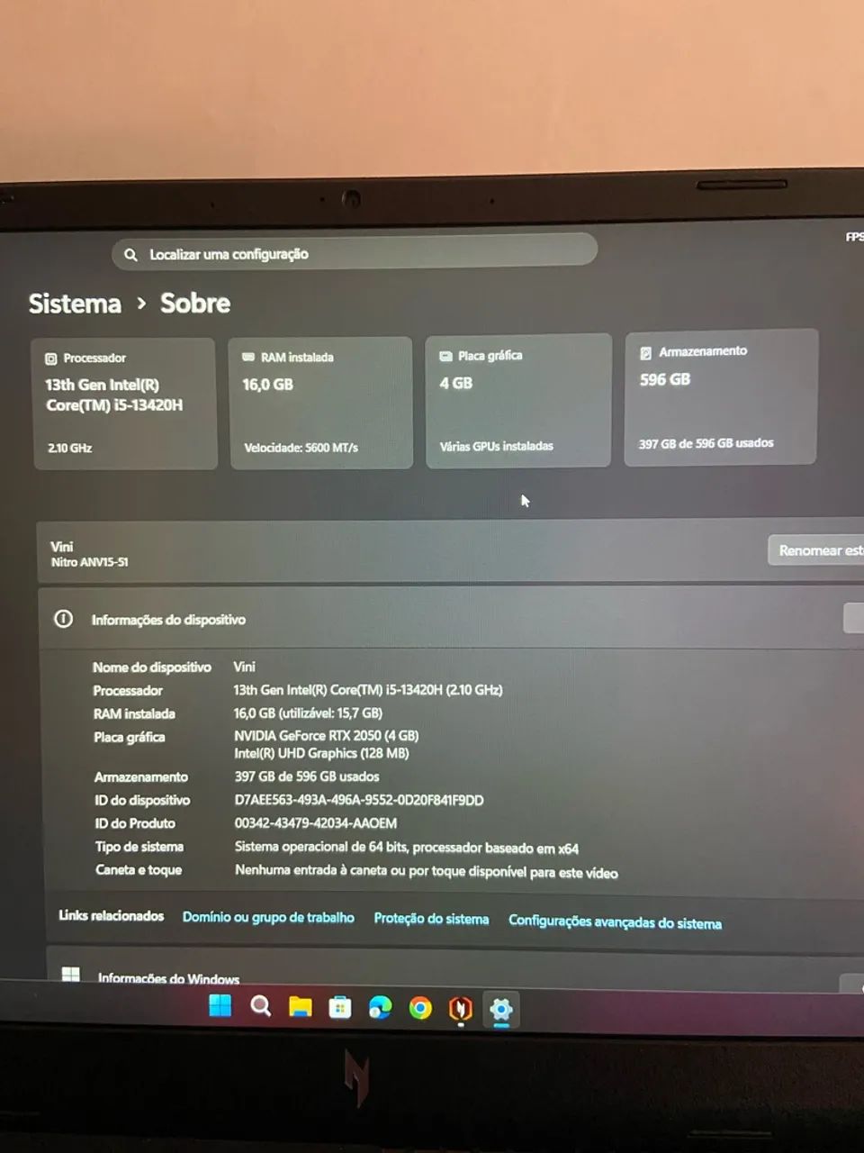 Nitro v 15 RTX 2050 - Foto 3