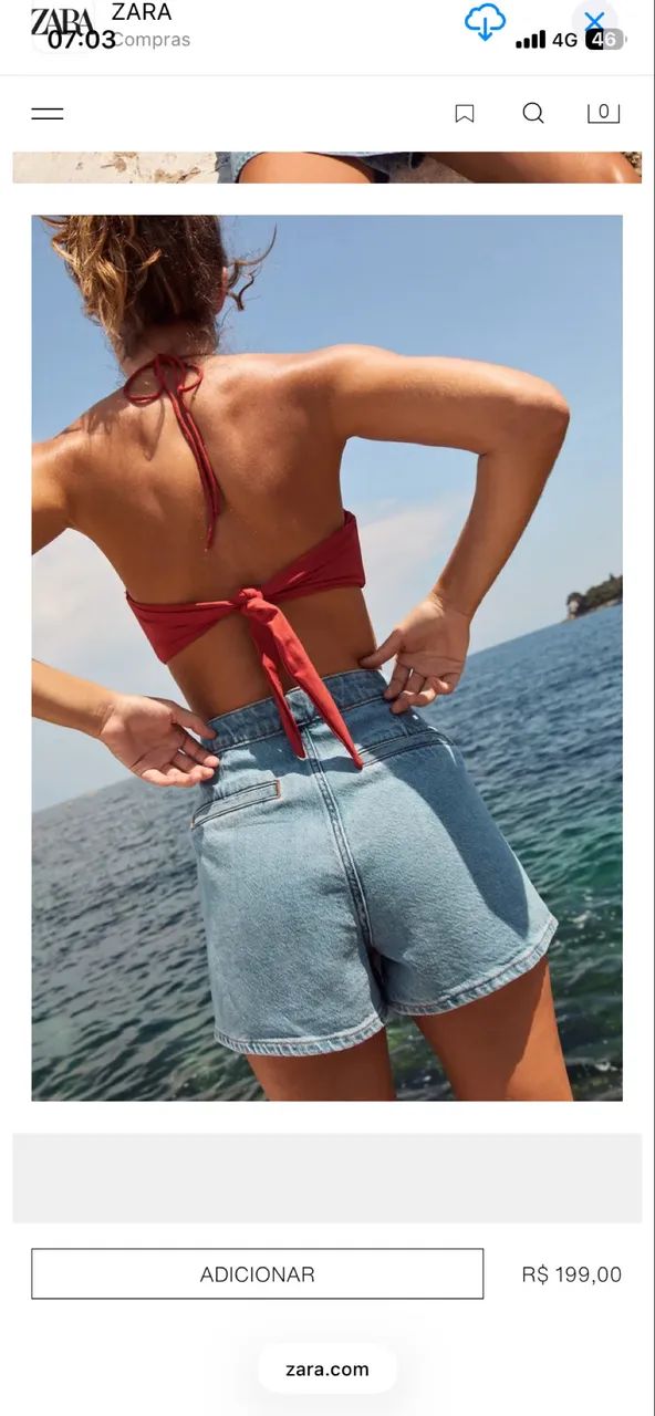 Short saia jeans Zara  - Foto 2
