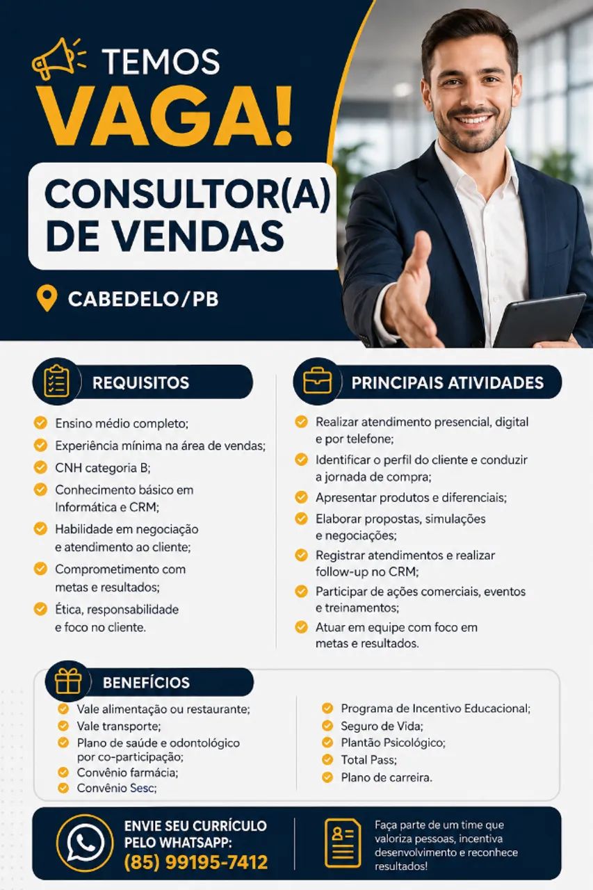 Consultor(a) de Vendas (Segmento Automotivo)