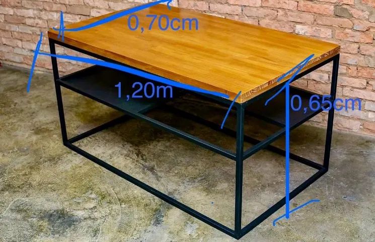 Mesa de centro estilo industrial  - Foto 2