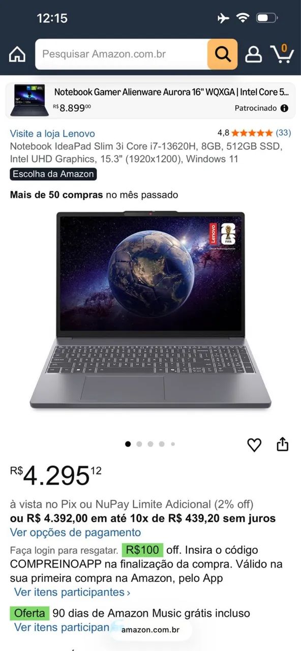 Notebook Lenovo i7 pra sair - Foto 4