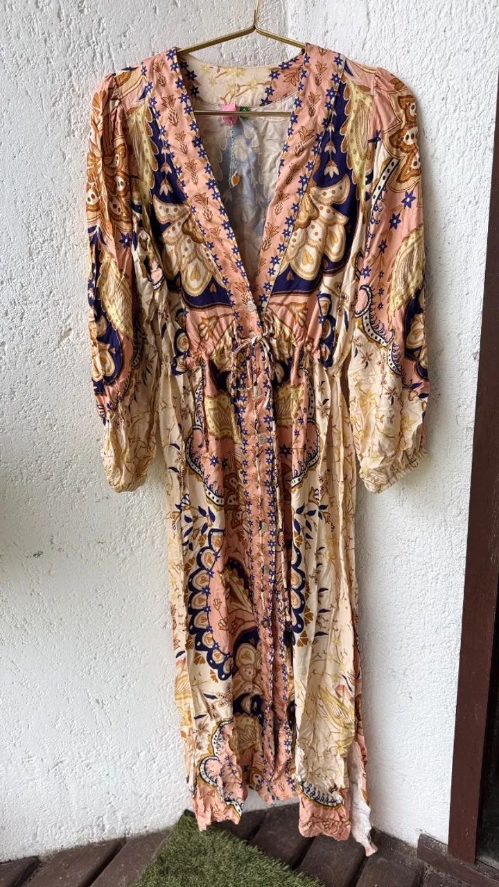 vestido farm maxi kimono estampado  - Foto 5