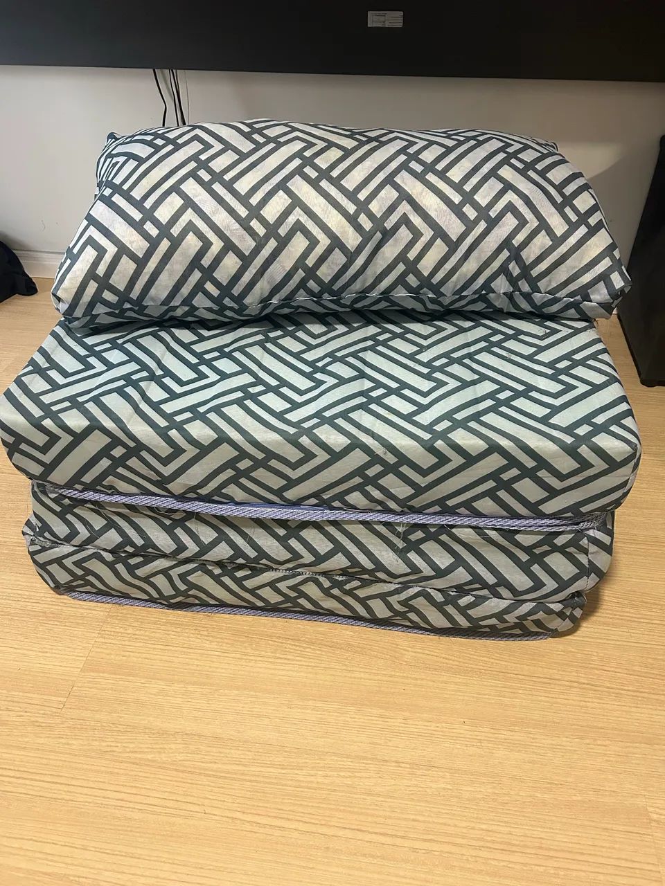 Sofá puff cama solteiro azul - Foto 2