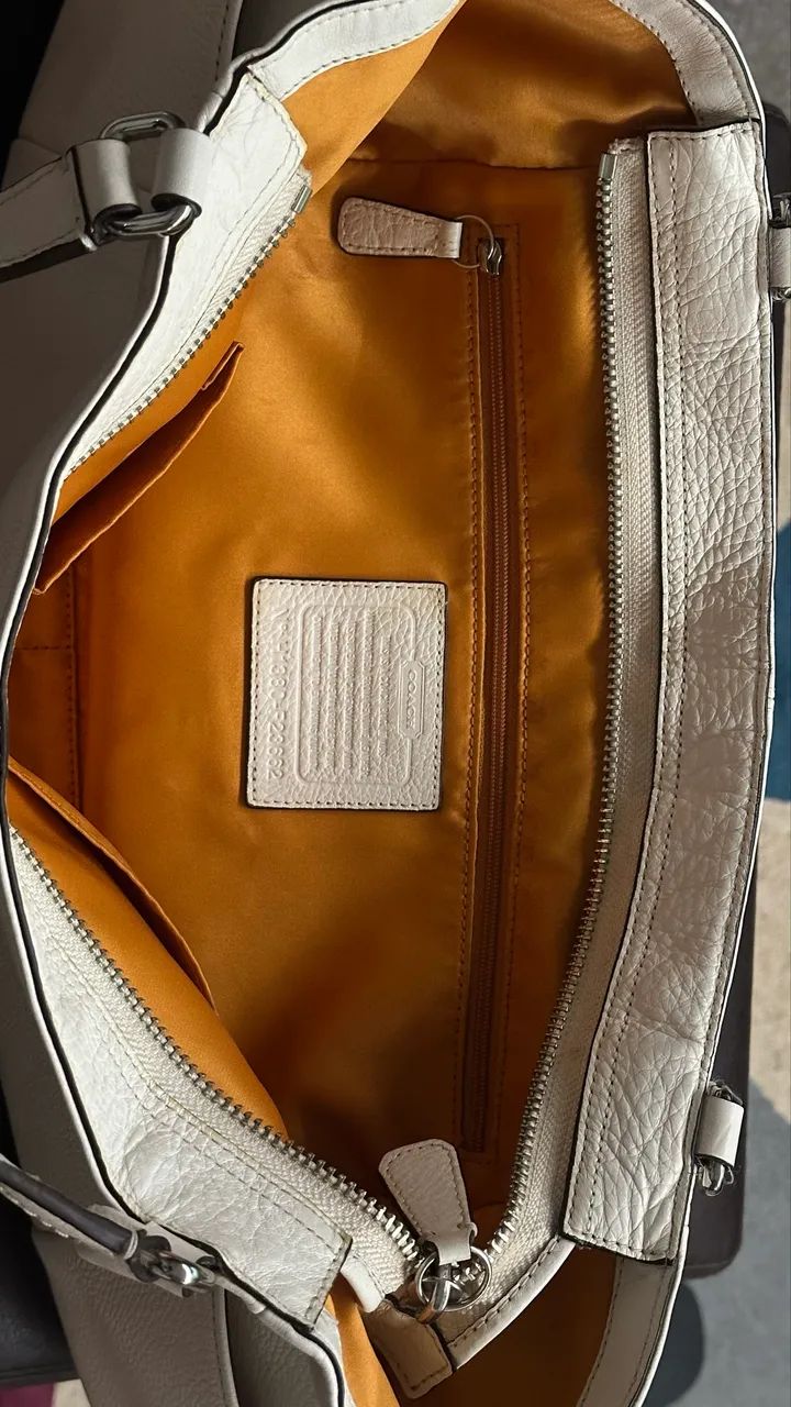 Bolsa Coach couro Off White - Foto 5